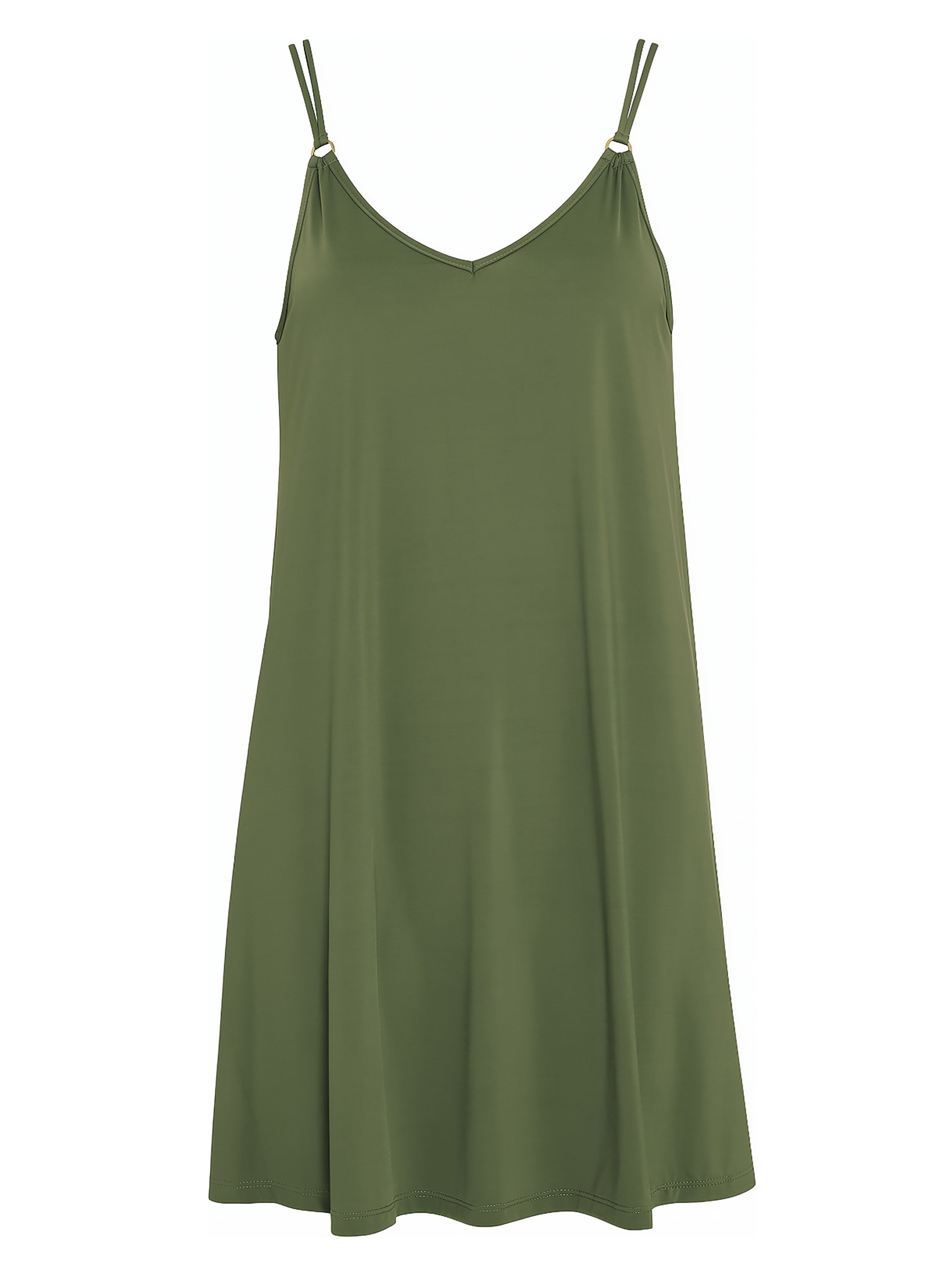 Sardenha Green Plain Essential Mini Dress