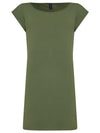 Jurema Green Plain Cold-Shoulder Minidress