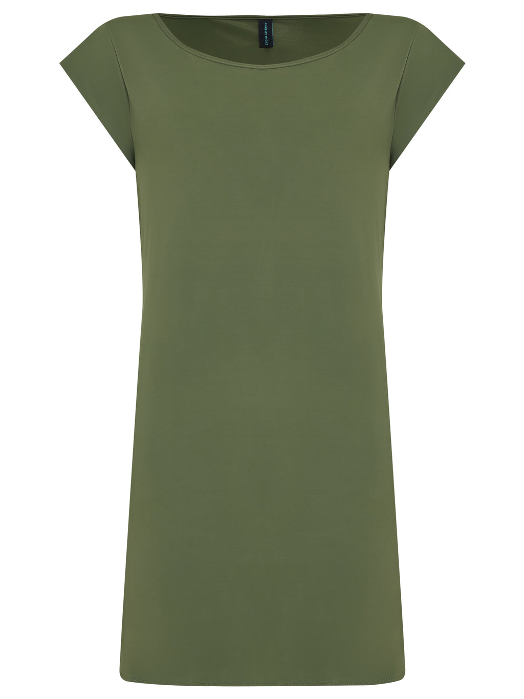 Jurema Green Plain Cold-Shoulder Minidress
