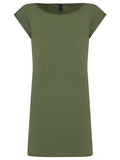 Jurema Green Plain Cold-Shoulder Minidress