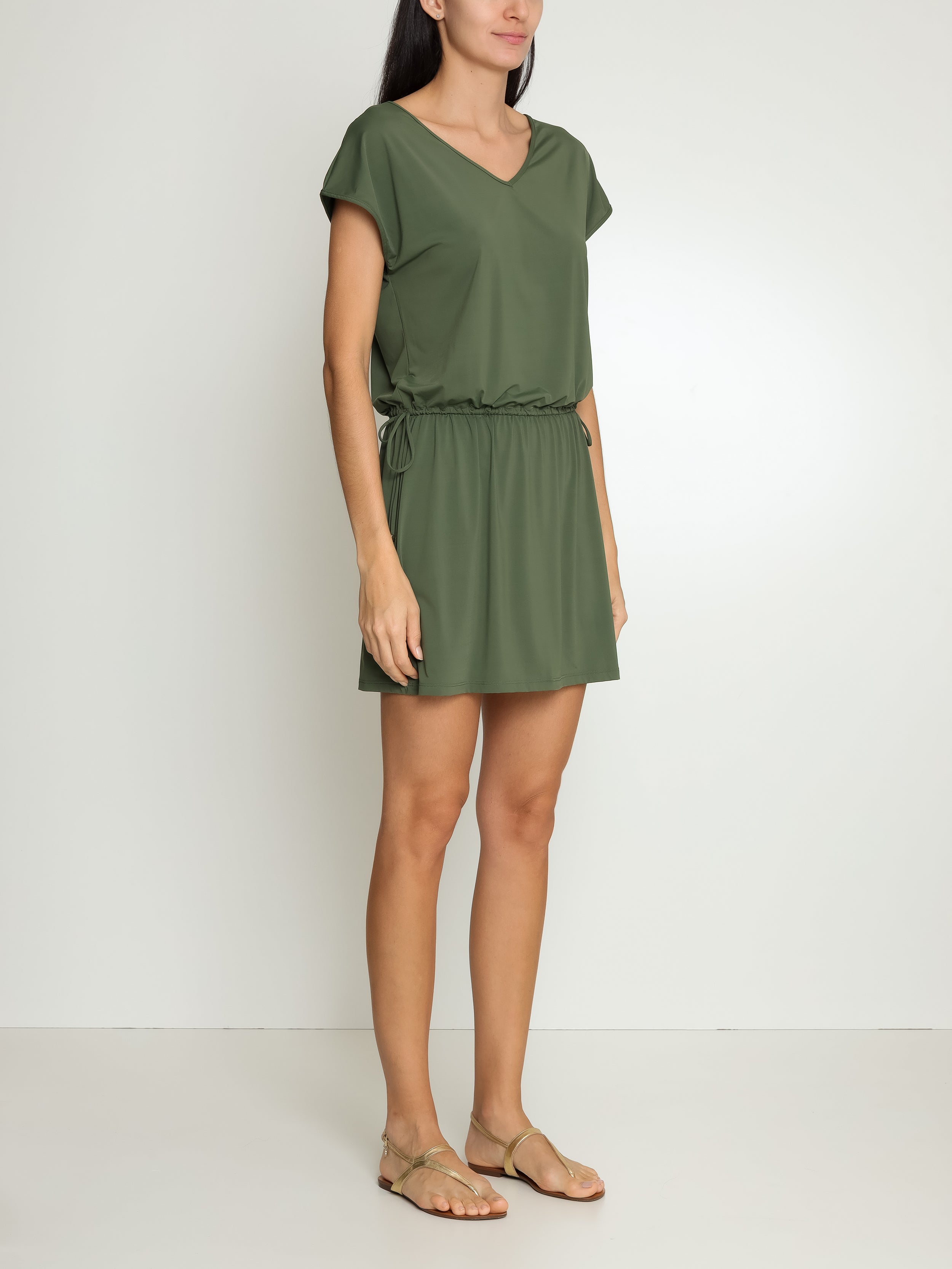 Krishna Green Plain Dress