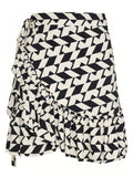 Laurita Geometric-Print Ruffled Miniskirt