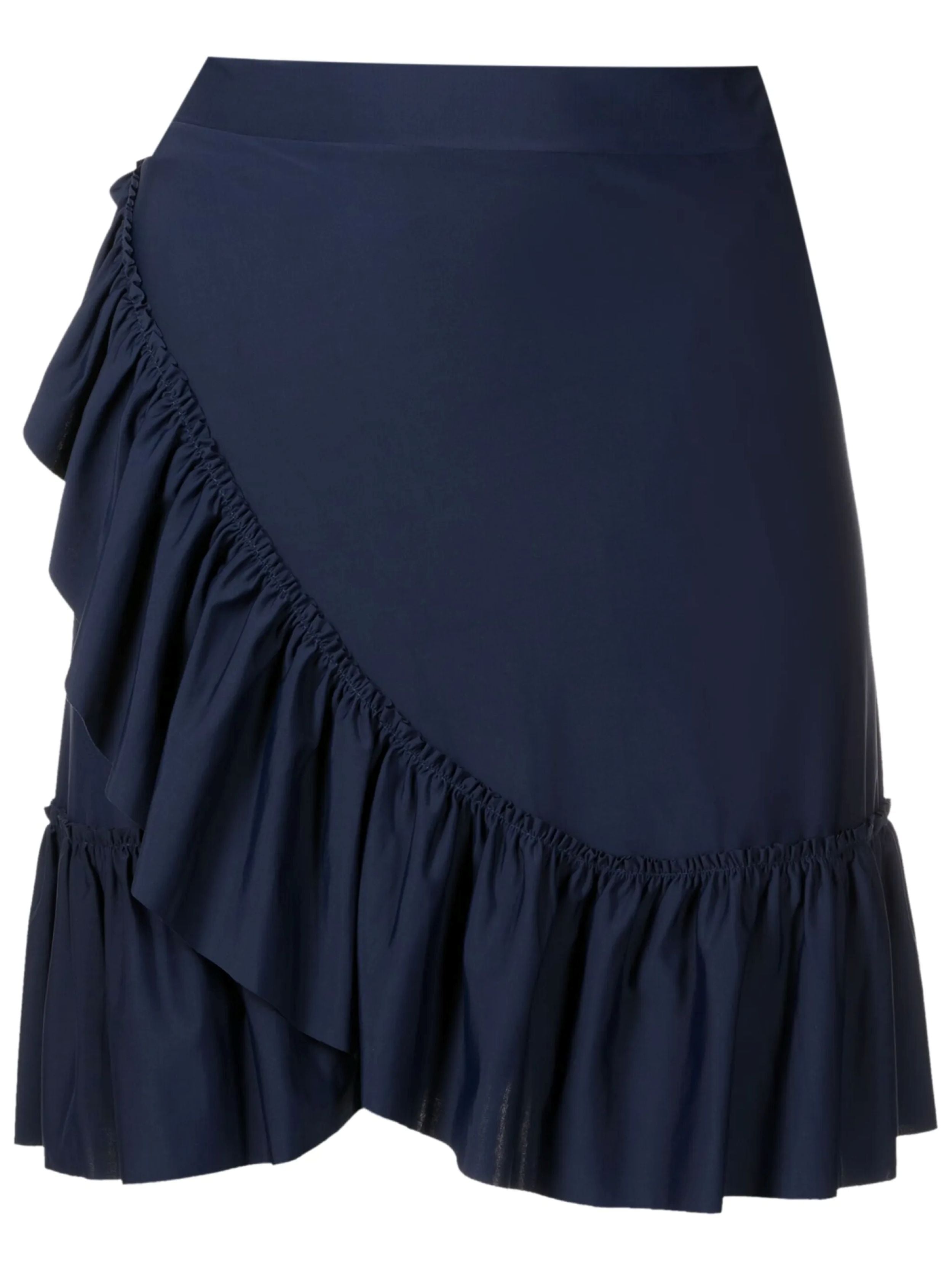 Laurita Blue Plain Ruffled Miniskirt