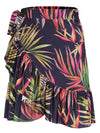 Laurita Foliage-Print Ruffled Miniskirt Jakarta