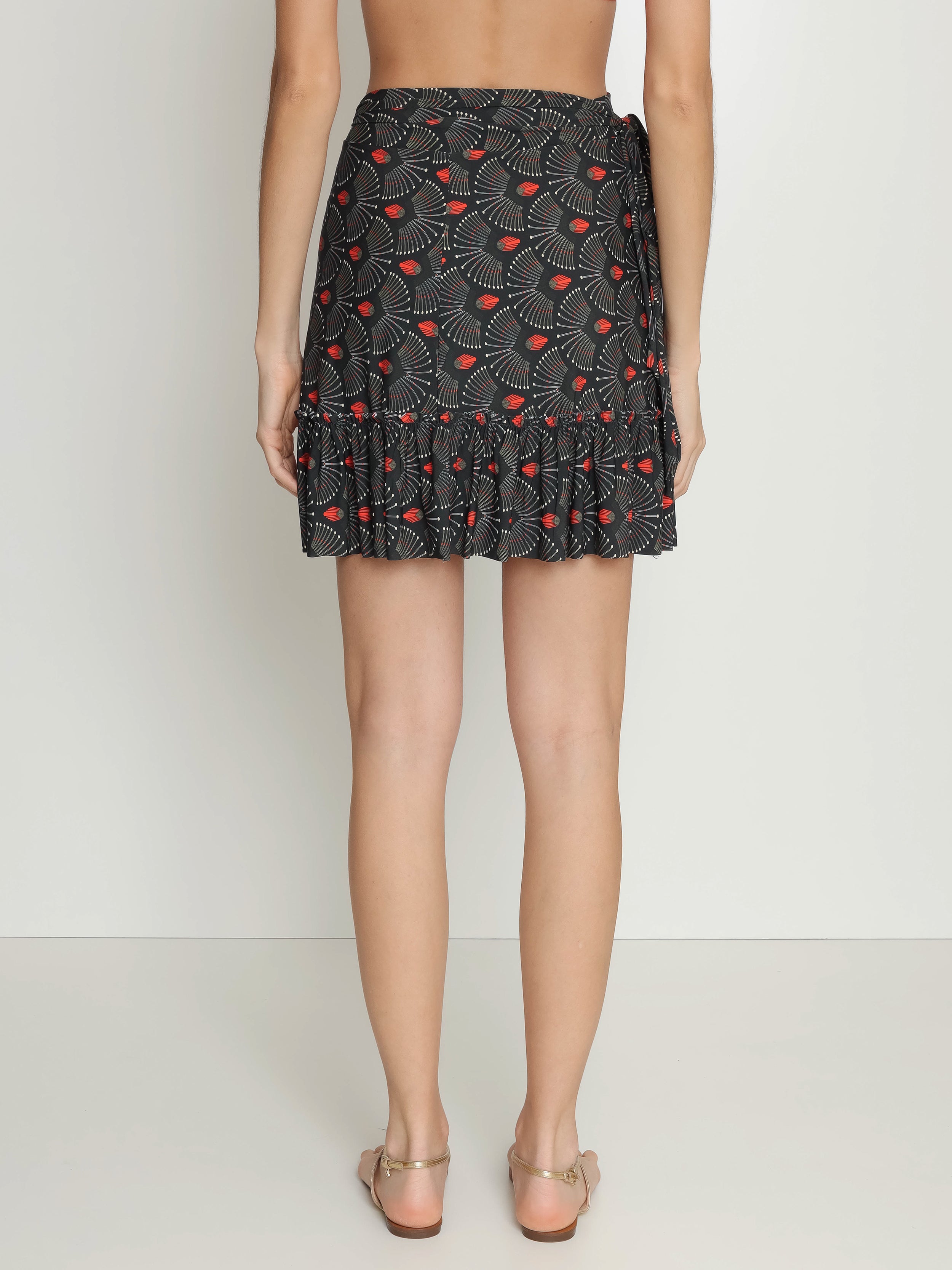 Laurita -Print Ruffled Miniskirt