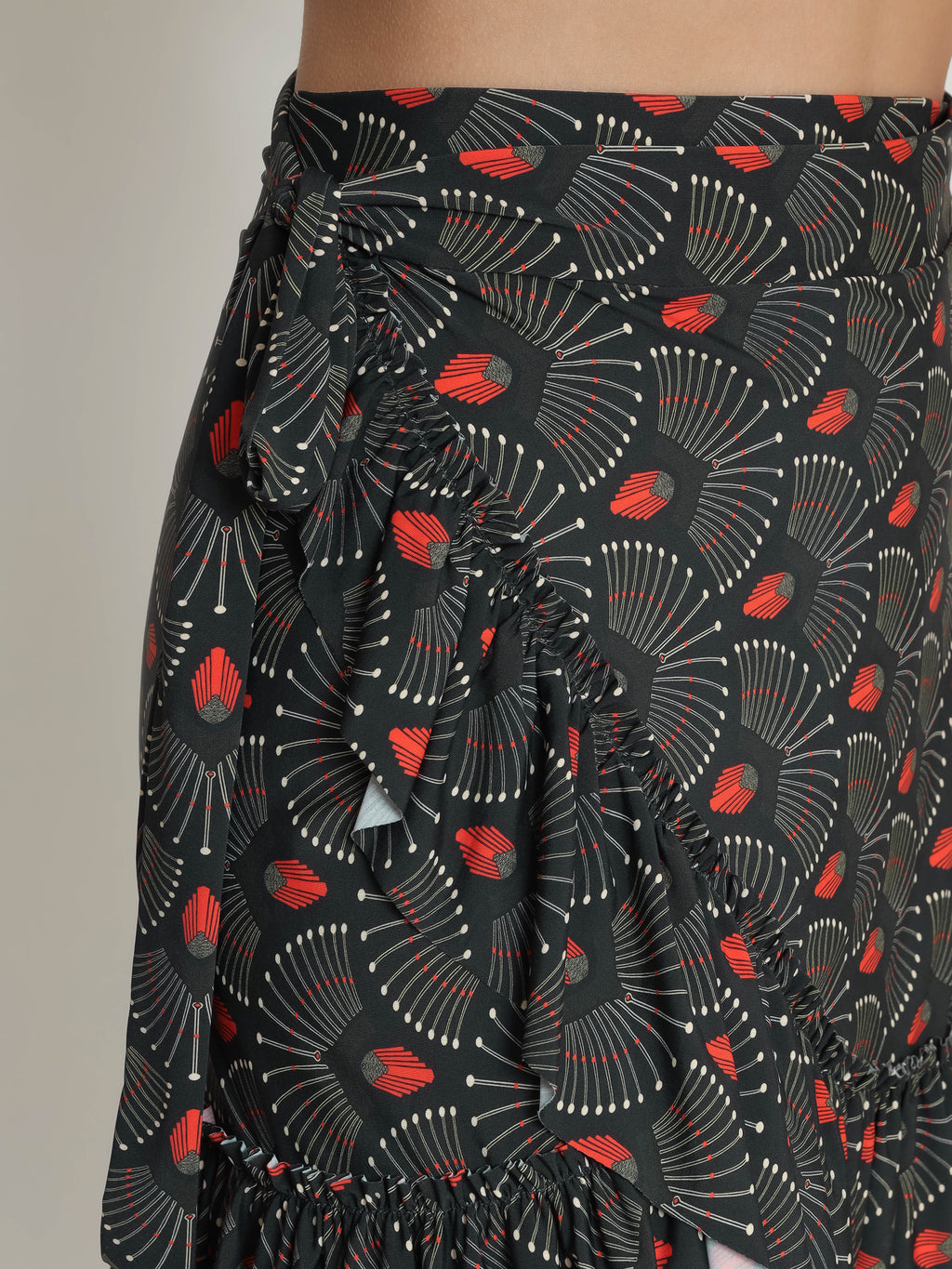 Laurita -Print Ruffled Miniskirt