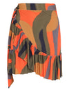 Laurita Abstracte-Print Ruffled Miniskirt Guaraci