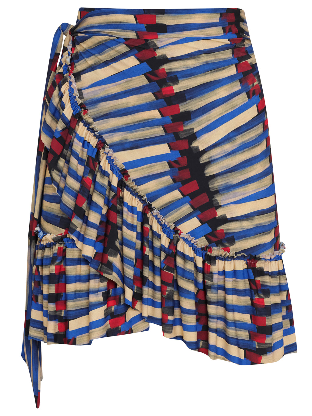 Laurita Graphic-Print Ruffled Miniskirt Xingu