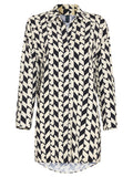 Meline Geometric-Print Button-Front Shirt Dress Zaya