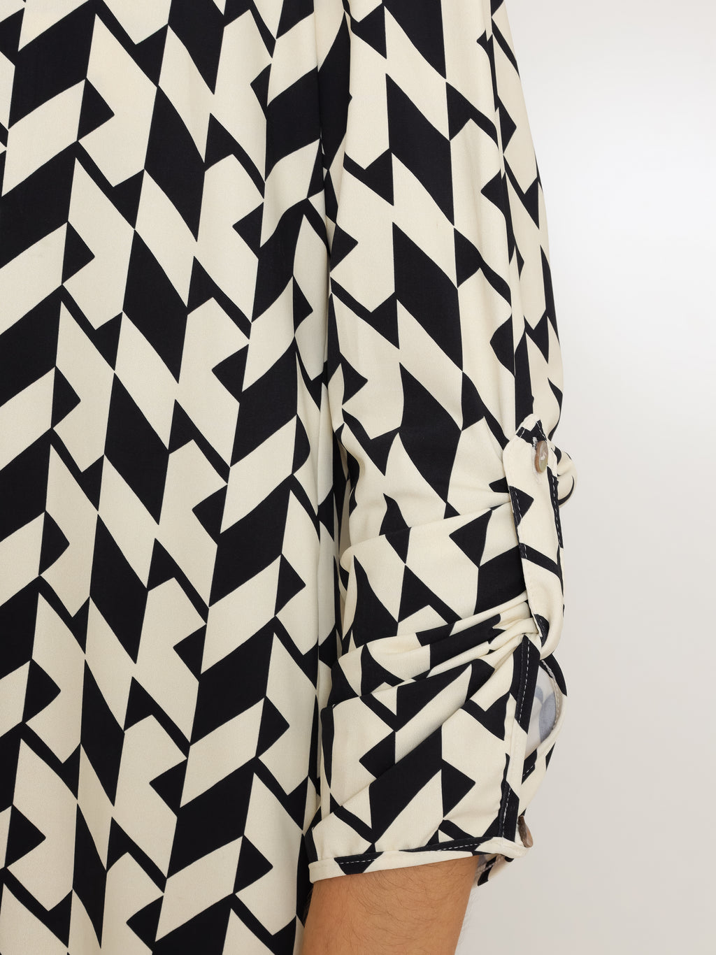 Meline Geometric-Print Button-Front Shirt Dress Zaya