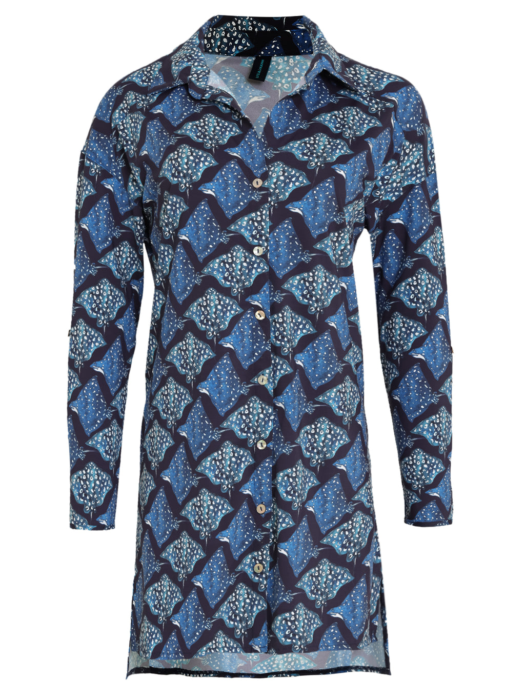 Meline Stingrays-Print Button-Front Shirt Dress
