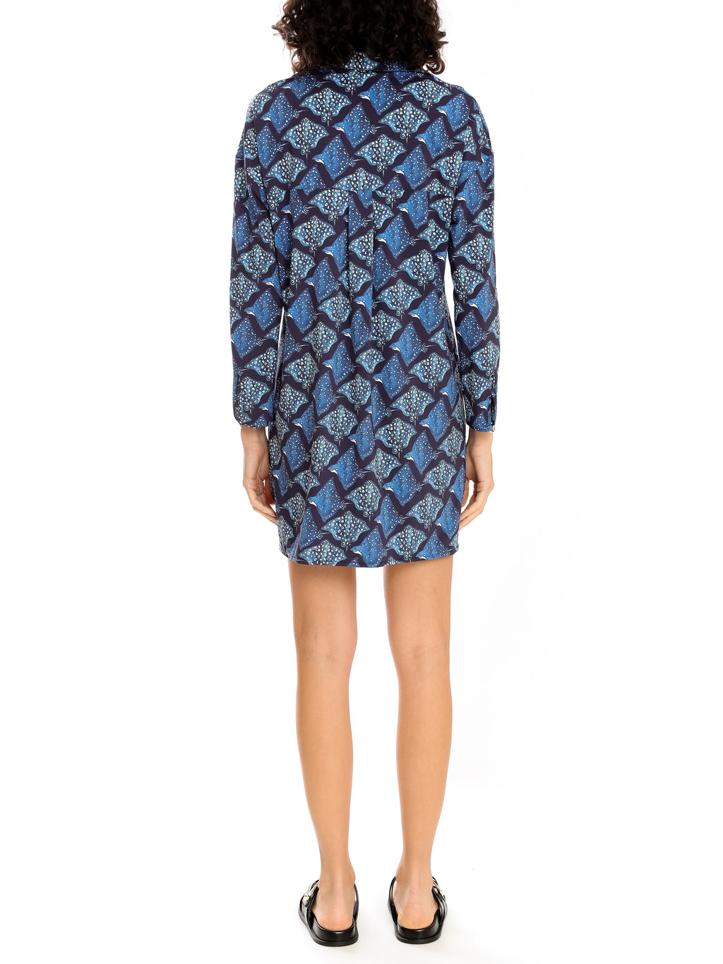 Meline Stingrays-Print Button-Front Shirt Dress