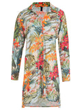 Meline -Print Button-Front Shirt Dress