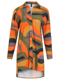Meline Abstracte-Print Button-Front Shirt Dress