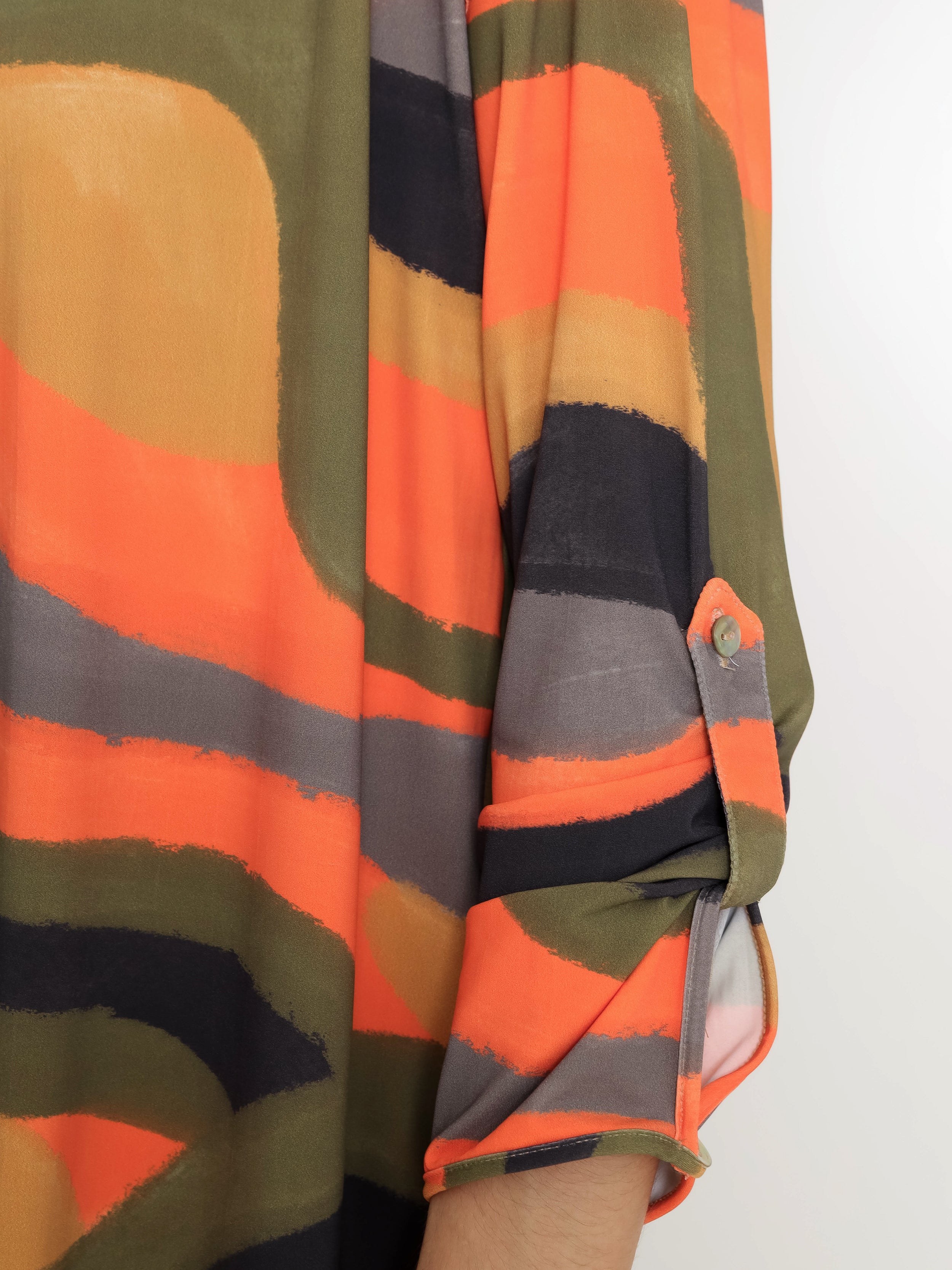 Meline Abstracte-Print Button-Front Shirt Dress