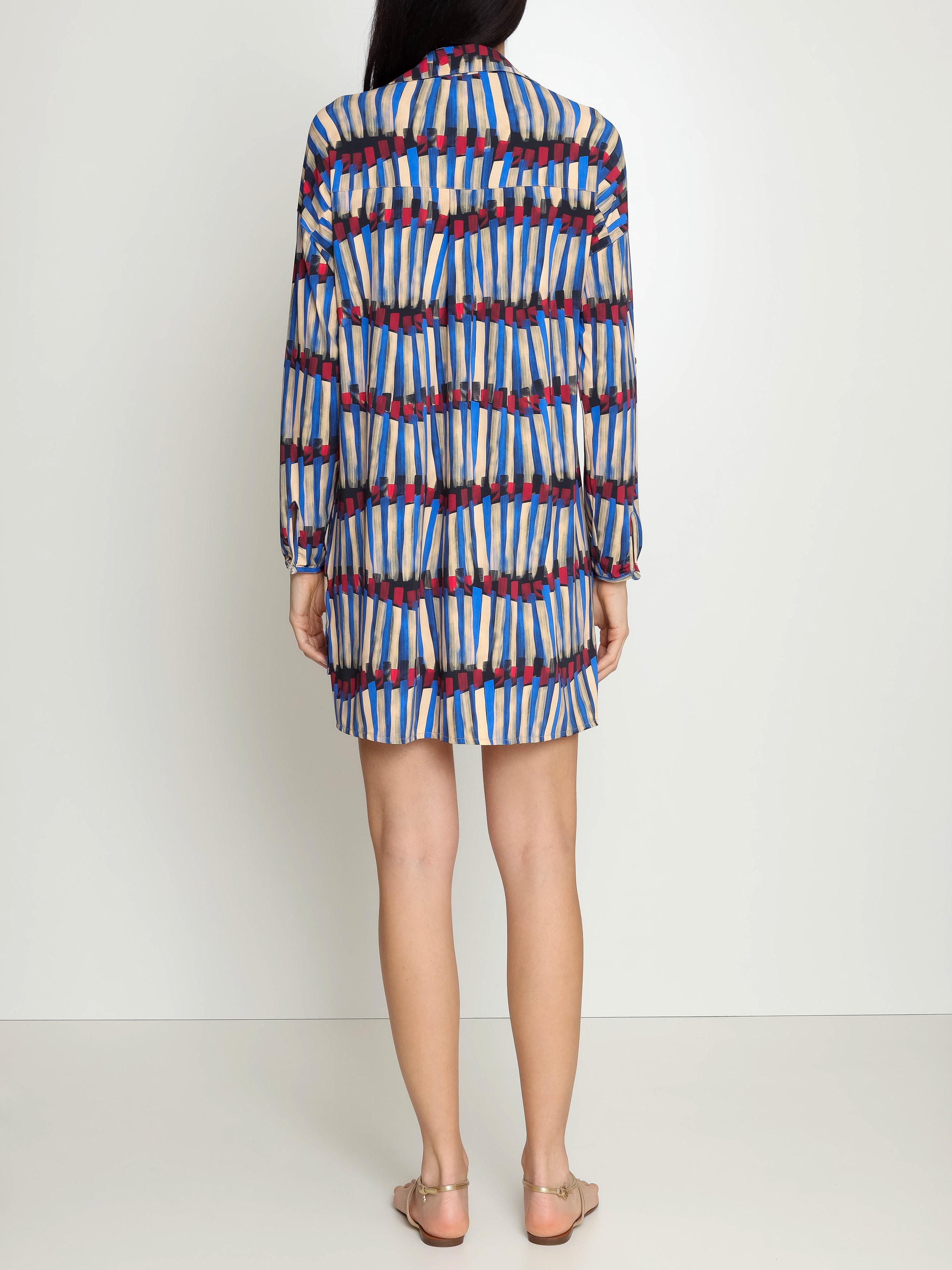 Meline Graphic-Print Button-Front Shirt Dress