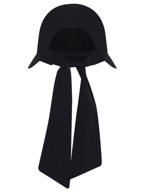 Buzios Black Neck-Tie Sun-Hat Cap