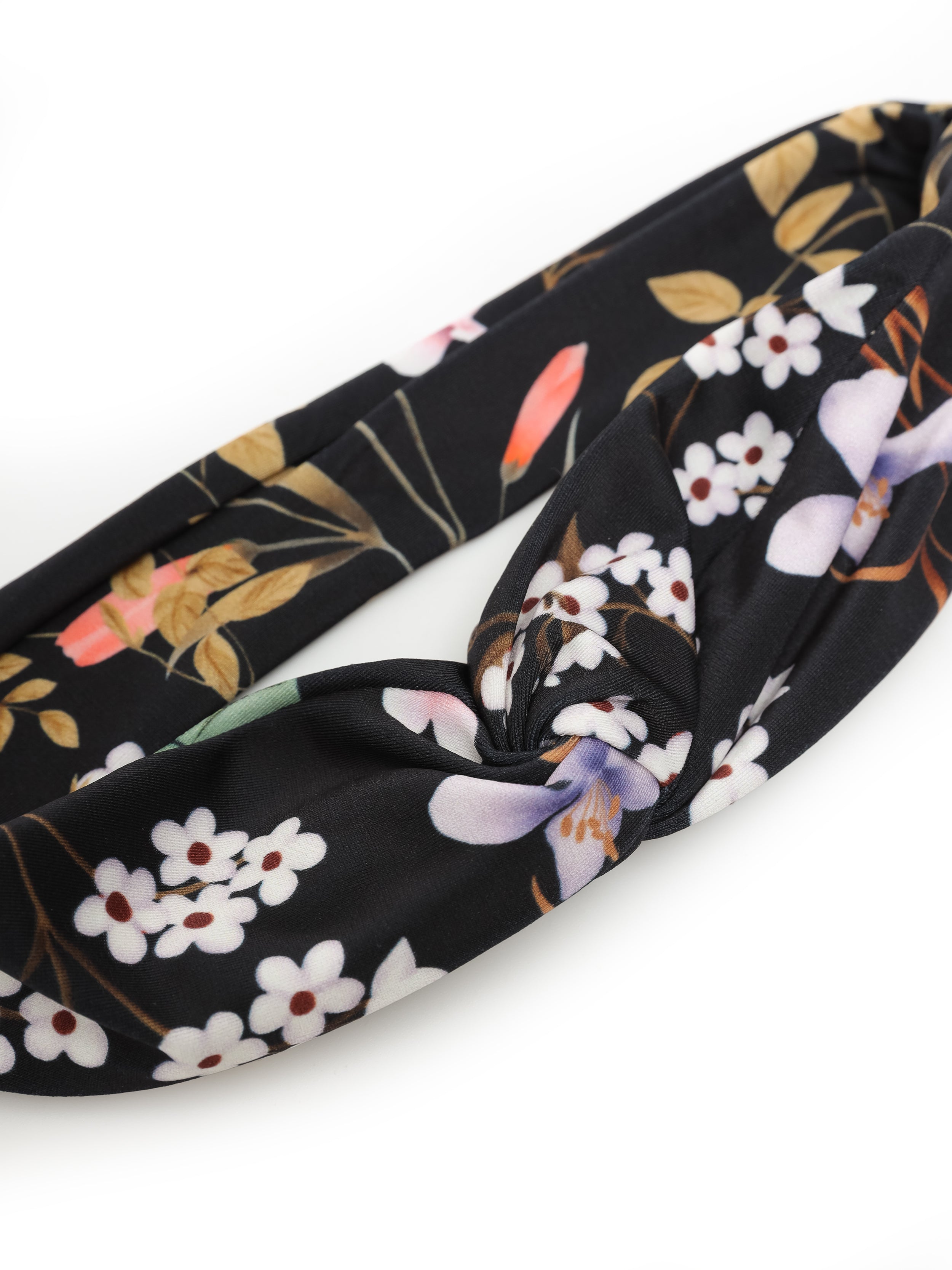 Bethania Floral-Print Twisted Detail Head Band Orvalho