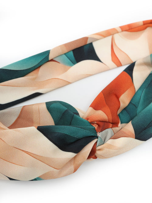 Bethania Foliage-Print Twisted Detail Head Band Amazonas