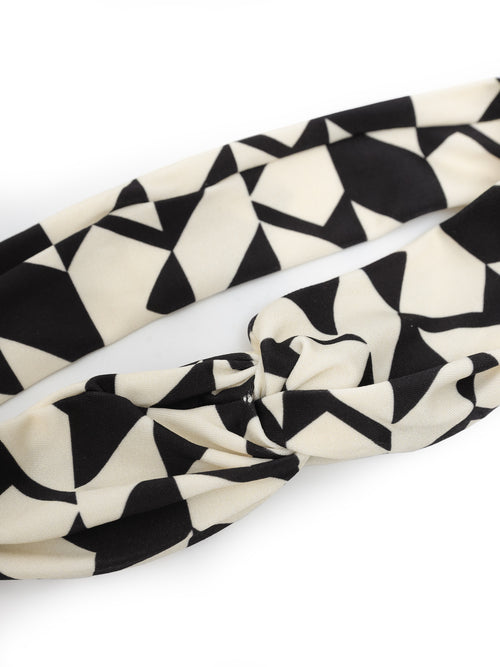 Bethania Geometric-Print Twisted Detail Head Band Zaya