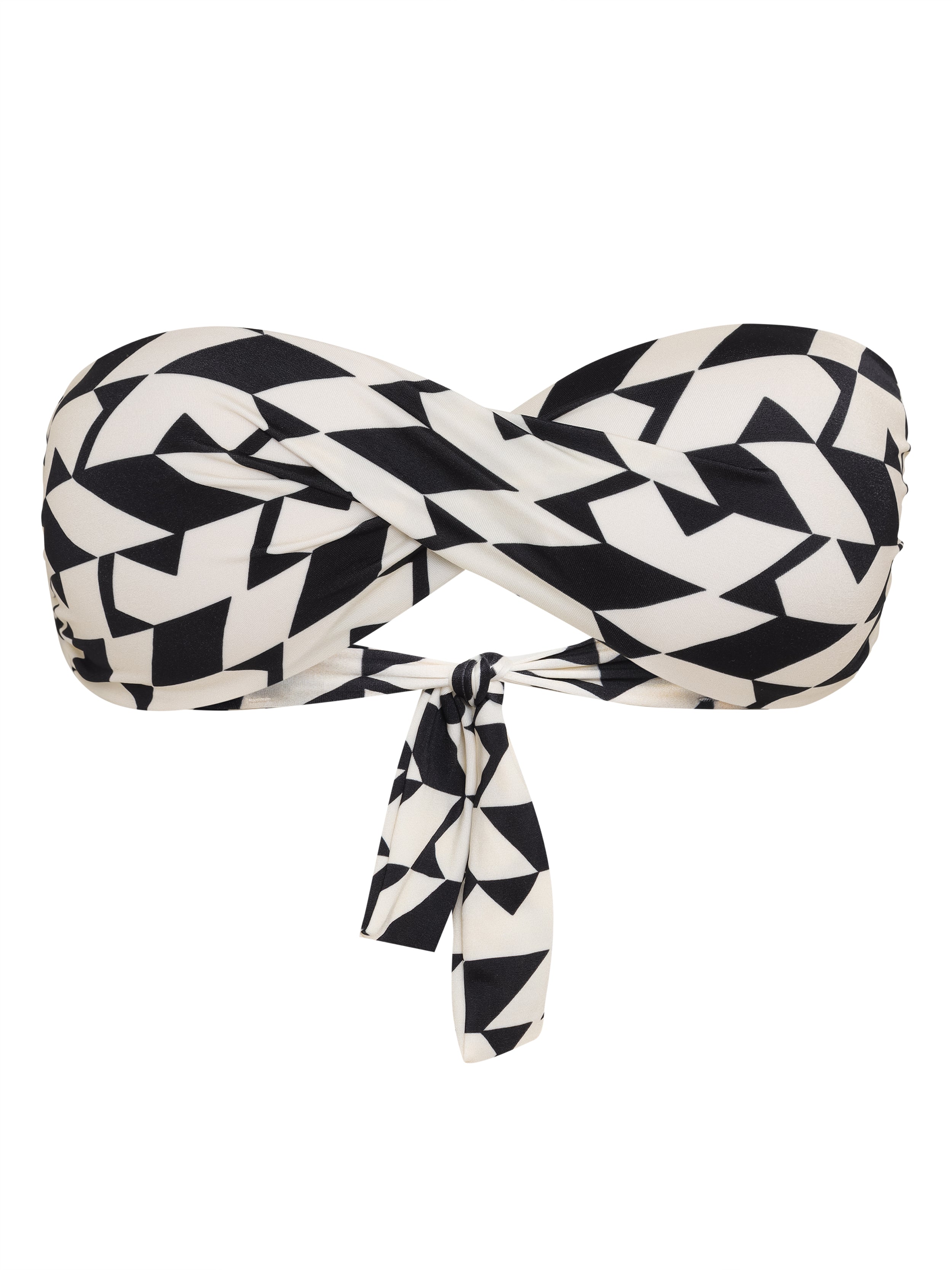 Hawaii Geometric-Print Twisted Detail Bikini Top Zaya