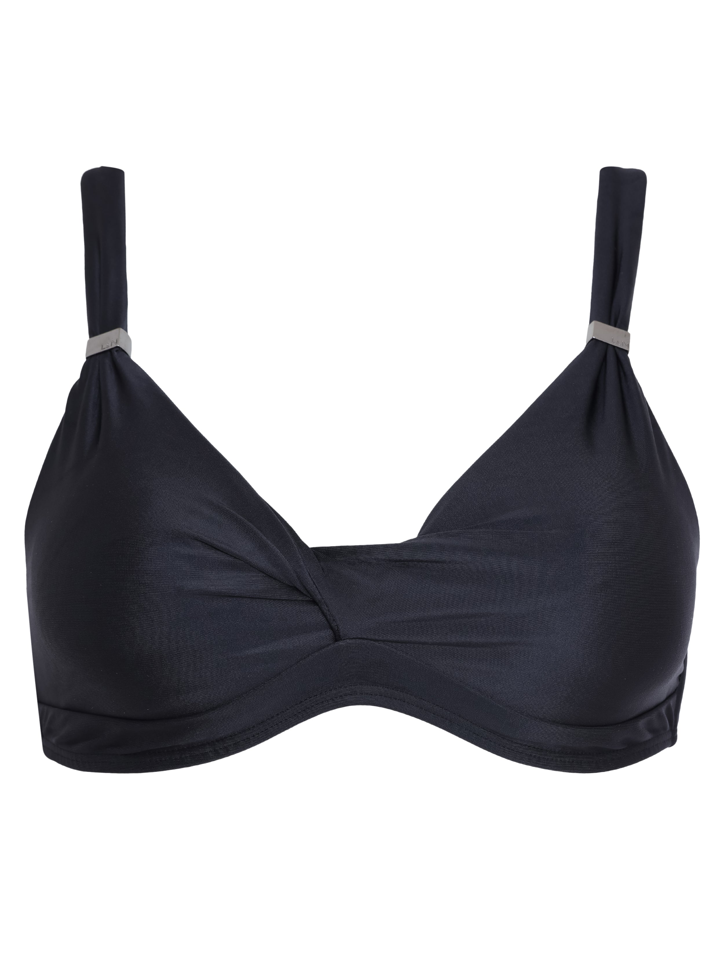 Carla Black Plain Twist-Front Bikini Top