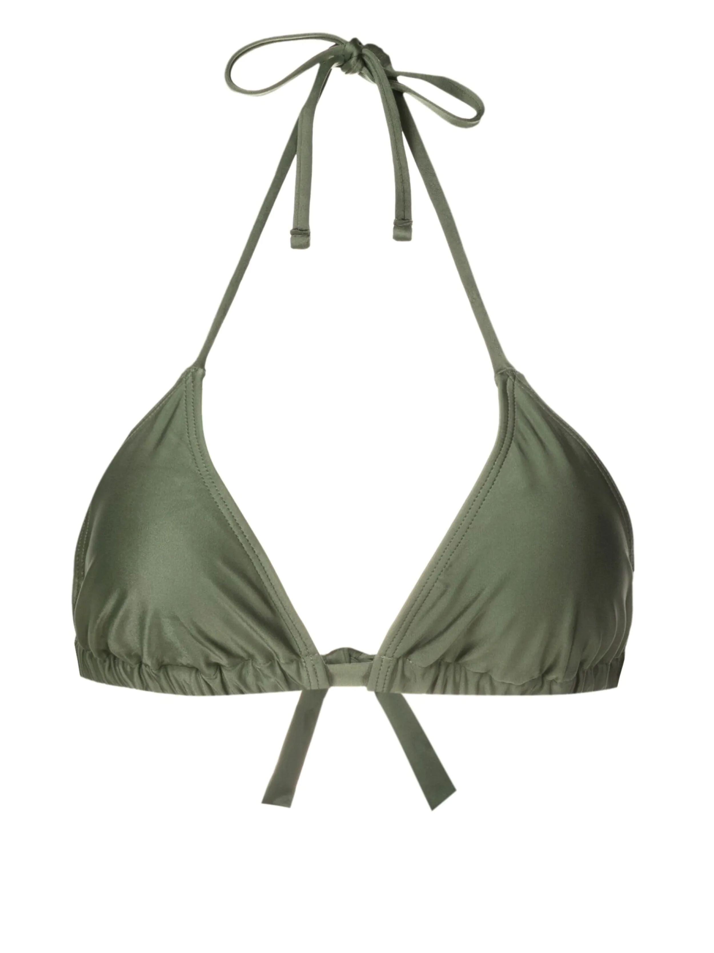 Iasmim Green Plain Triangle Bikini Top