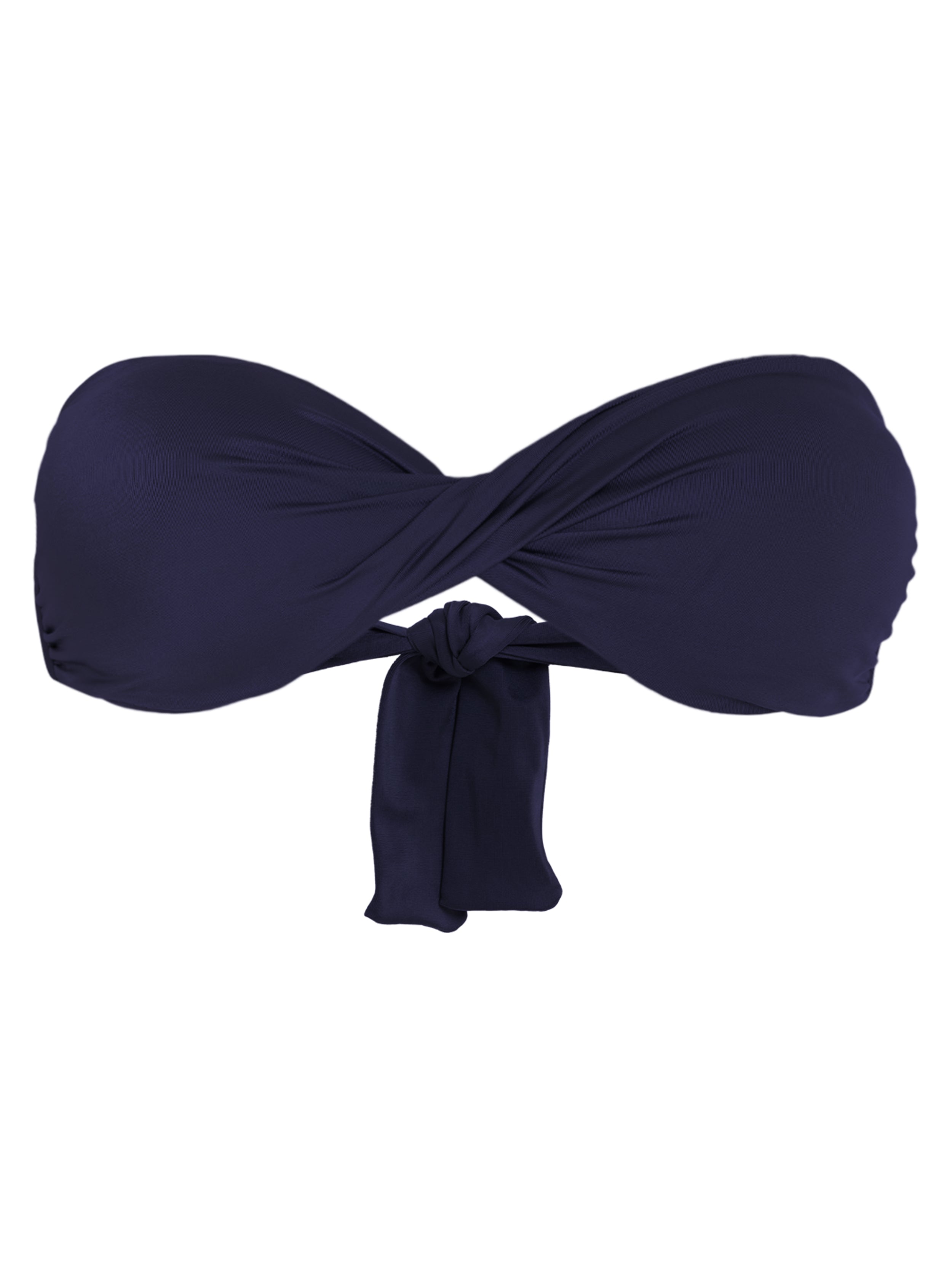 Hawaii Blue Plain Twisted Detail Bikini Top
