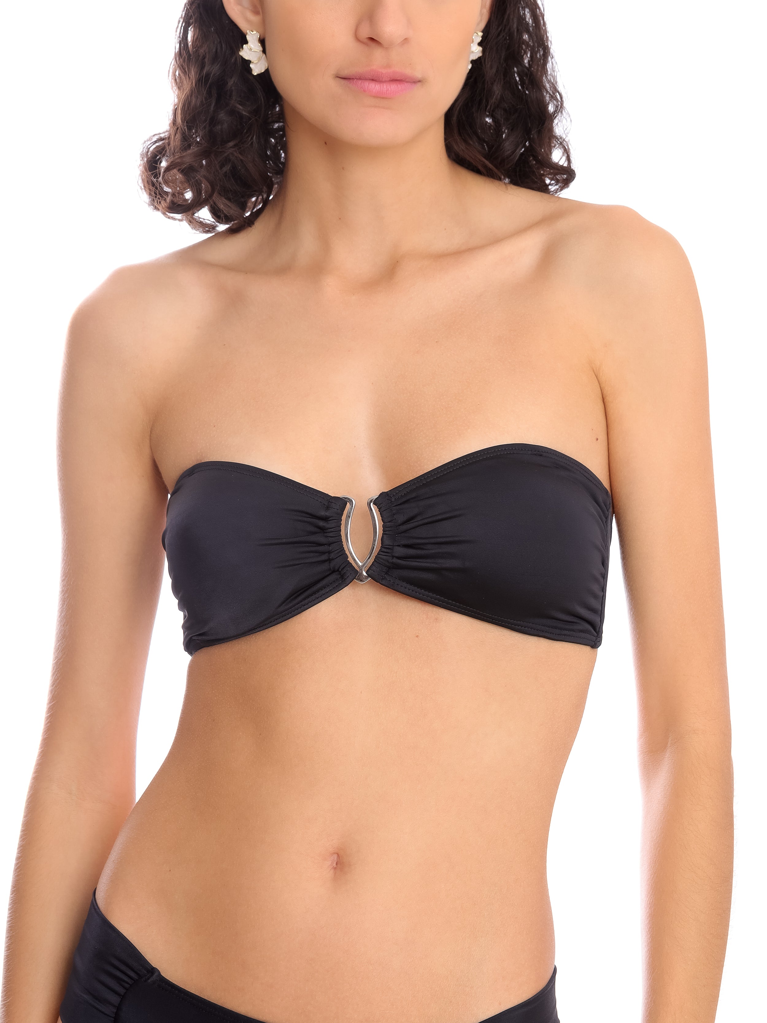 Mika Black Plain Strapless Bikini Top