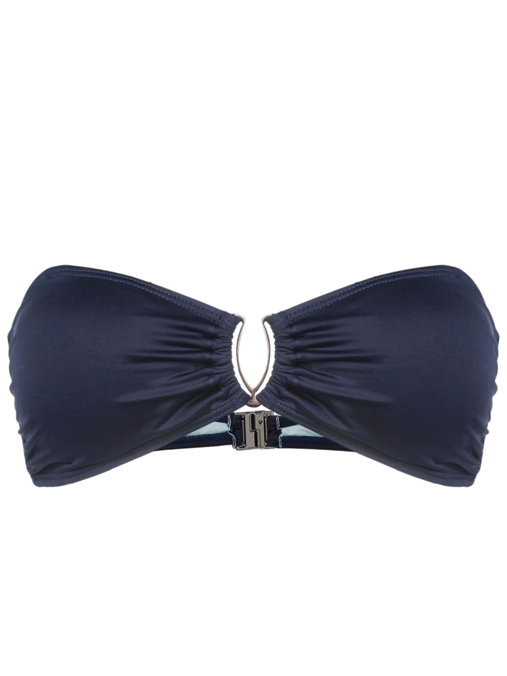 Mika Blue Plain Strapless Bikini Top