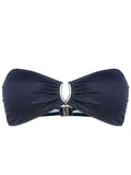 Mika Blue Plain Strapless Bikini Top