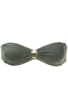 Mika Green Plain Strapless Bikini Top