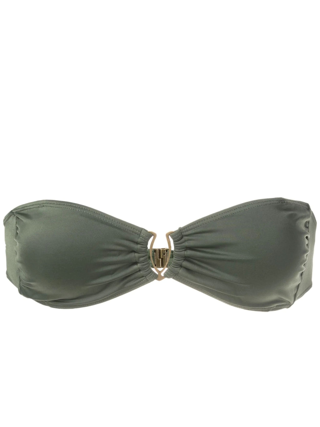 Mika Green Plain Strapless Bikini Top