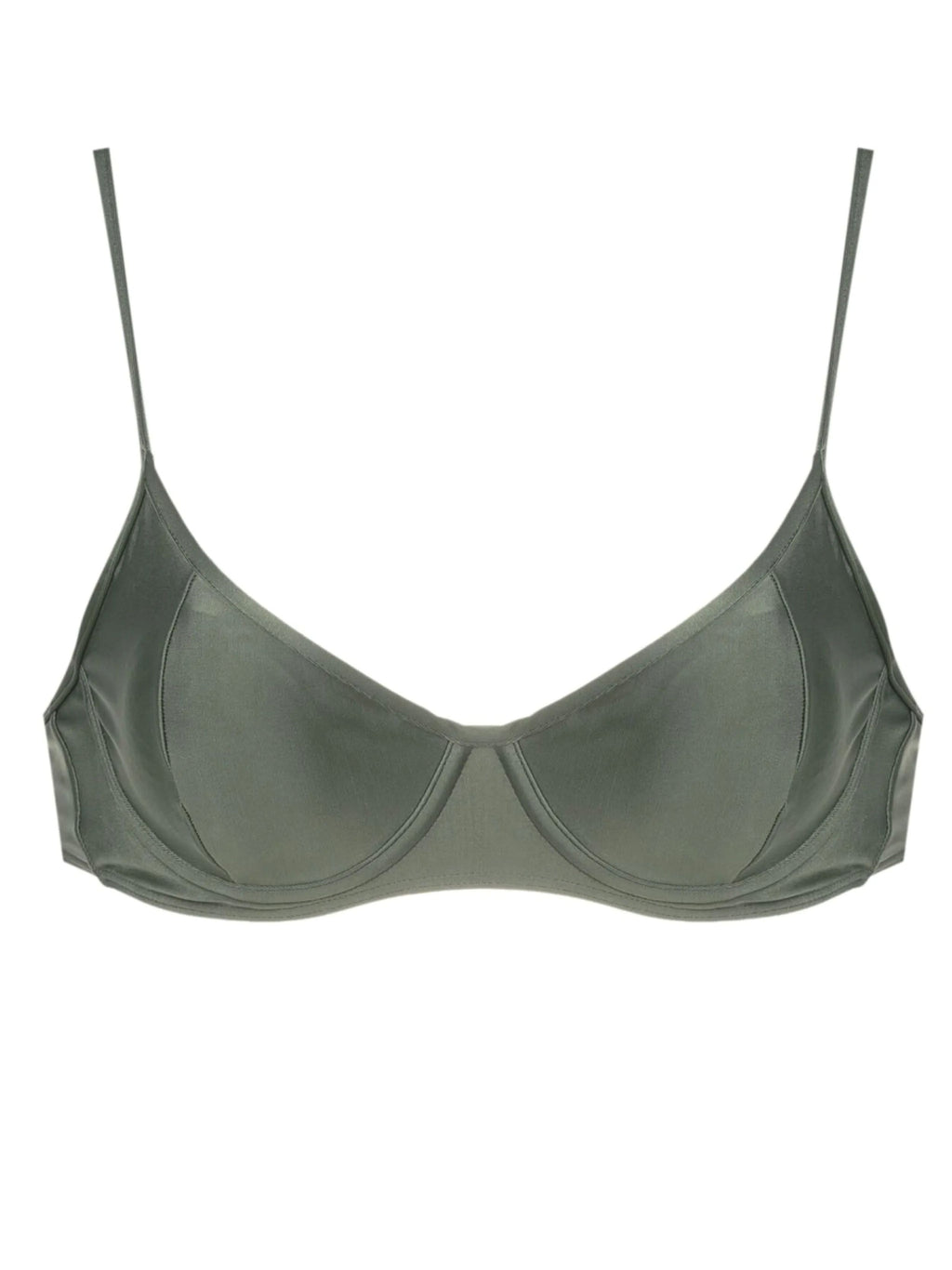 Fiji Green Plain Underwire-Cup Top