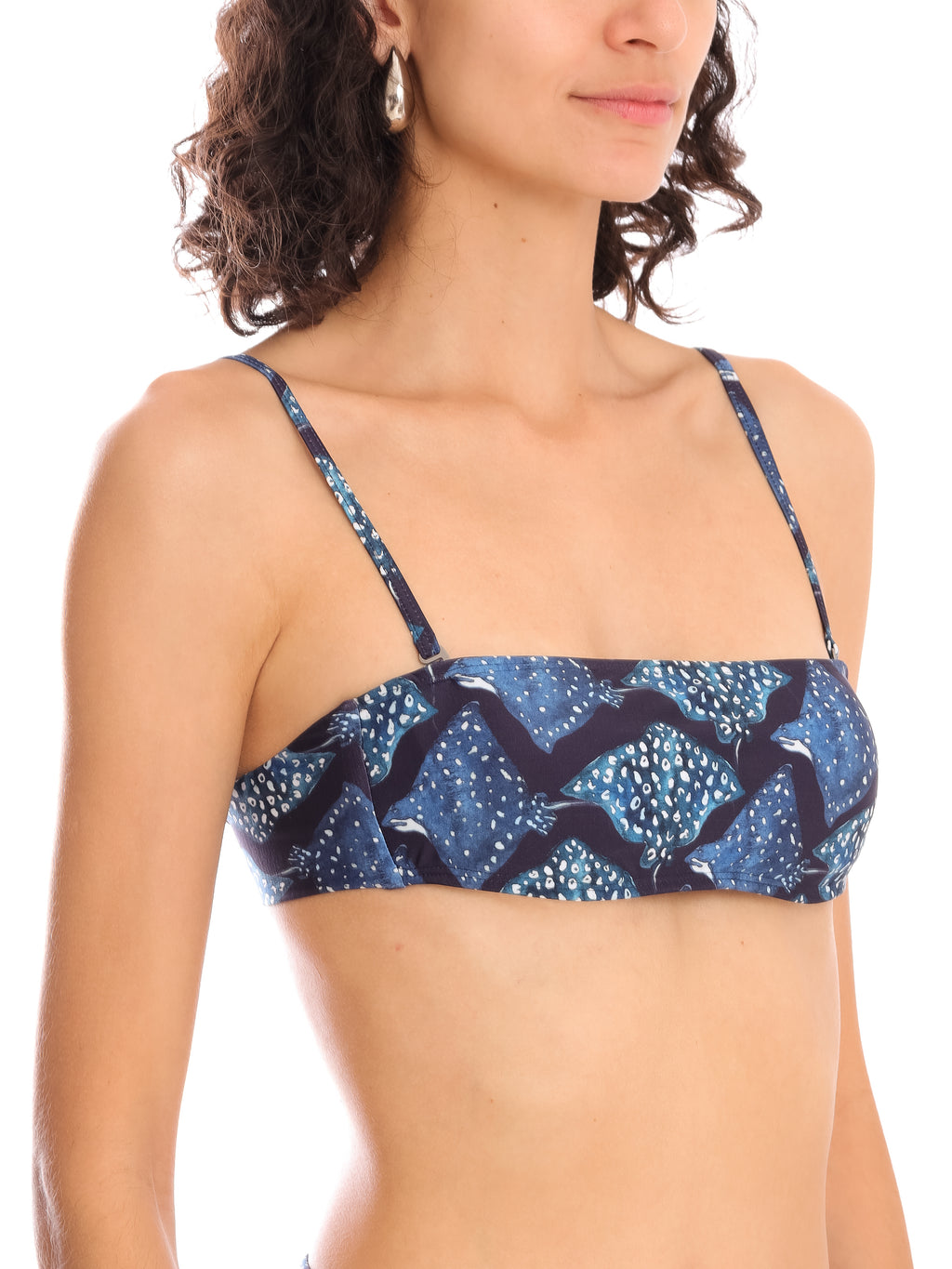 Bajja Stingrays-Print Strapless Bikini Top