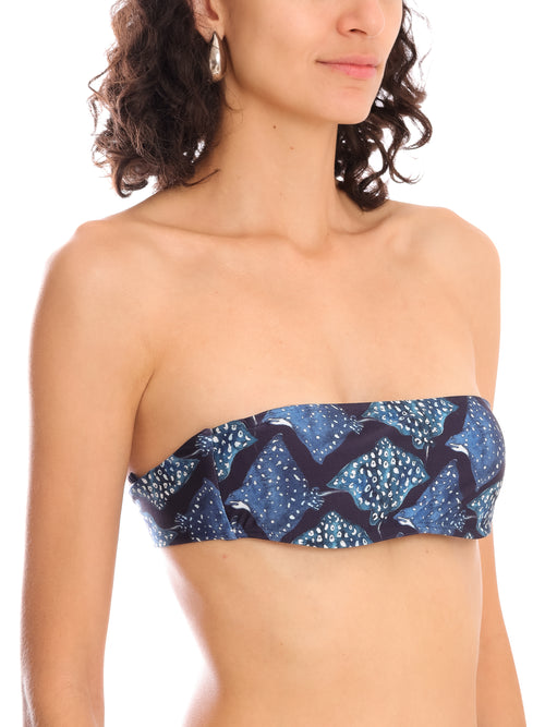 Bajja Stingrays-Print Strapless Bikini Top