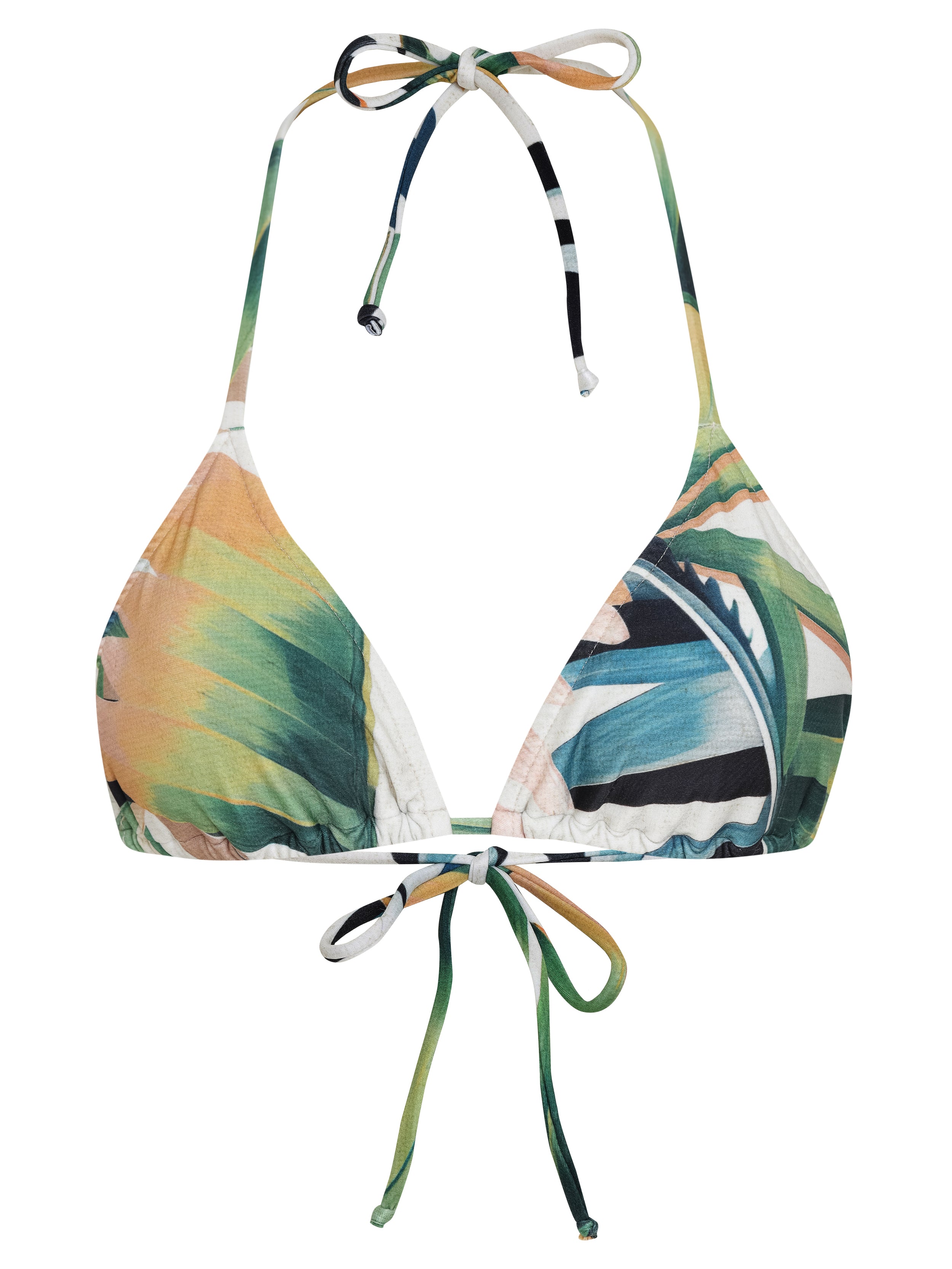 Hanna Foliage-Print Triangle Bikini Top