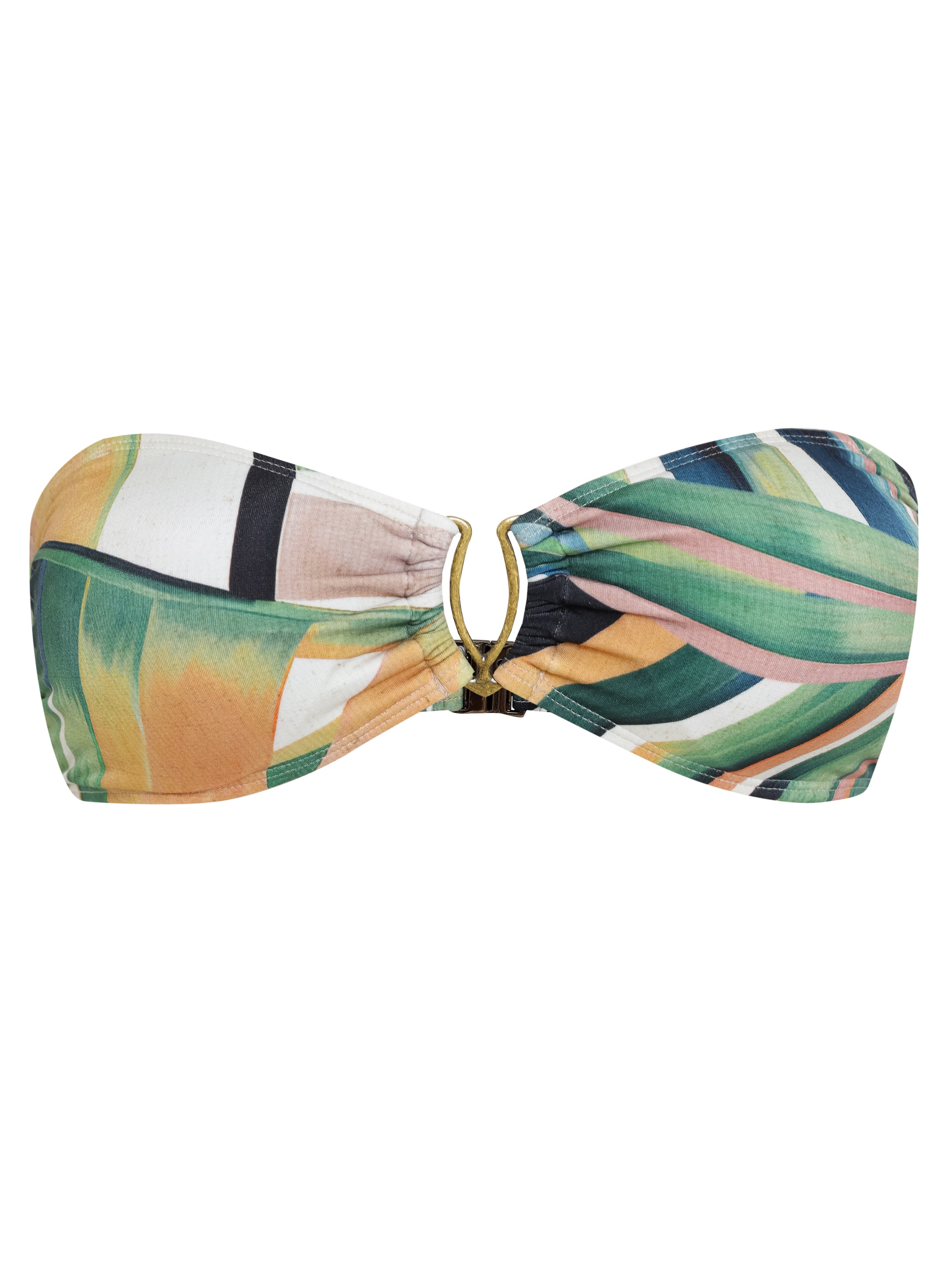 Mika Foliage-Print Strapless Bikini Top