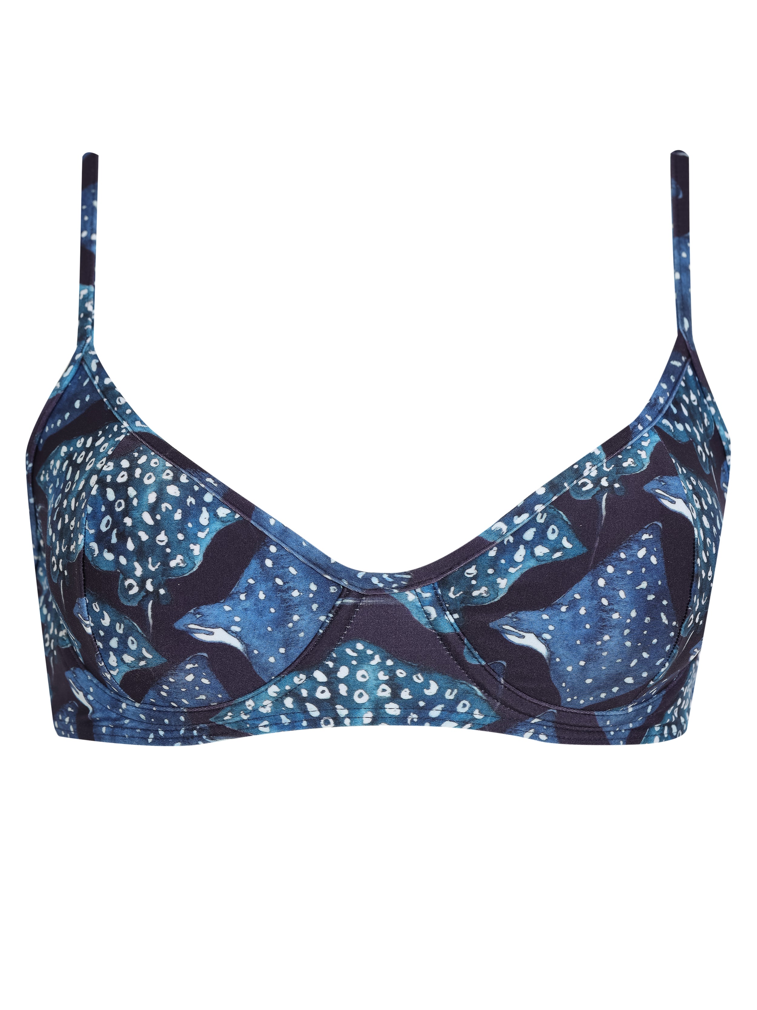 Fiji Stingrays-Print Bikini Top Raja