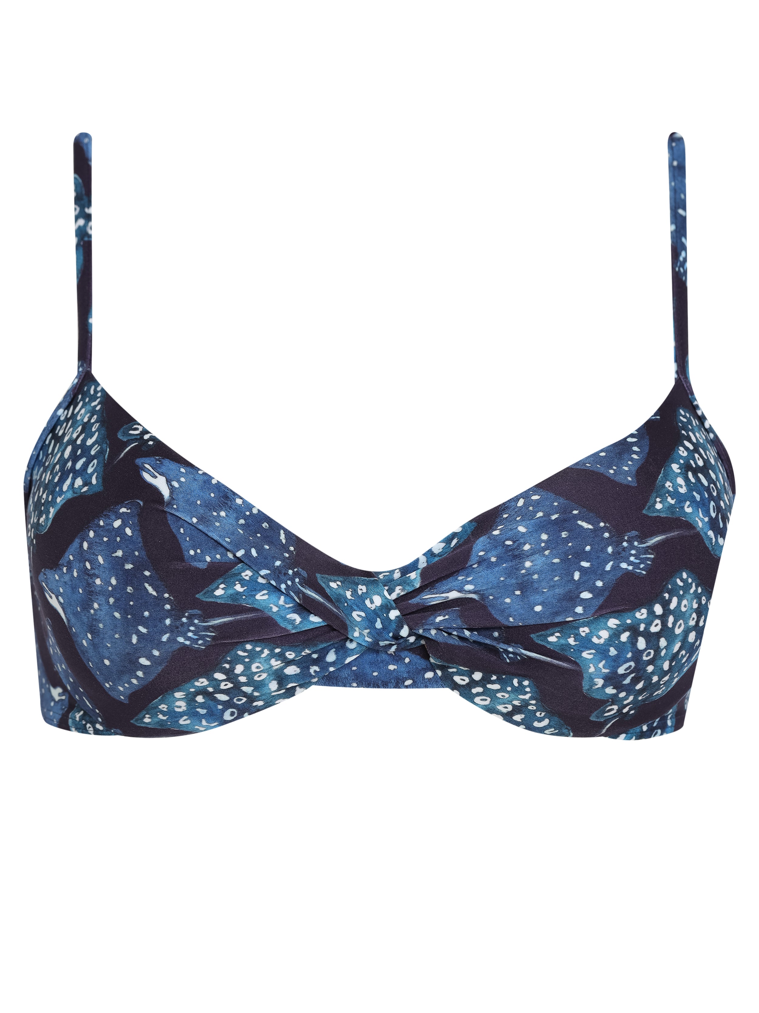 Cassis Stingrays-Print Twisted Detail Bikini Top