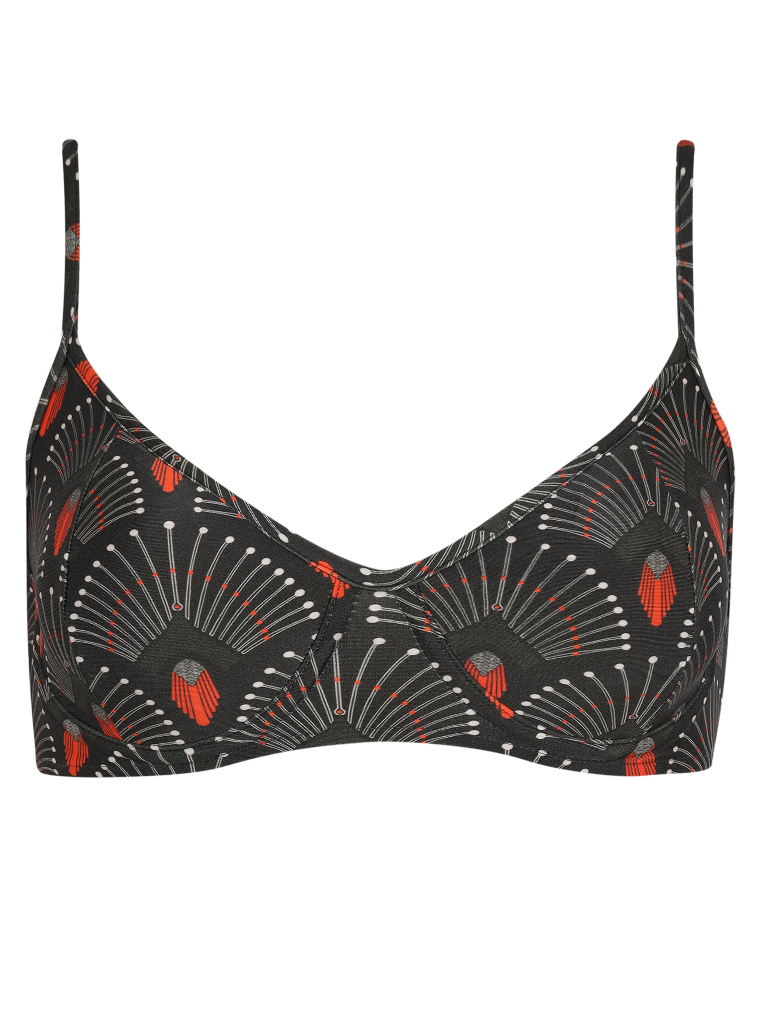 Fiji Geometric-Print Underwire-Cup Top Cocar