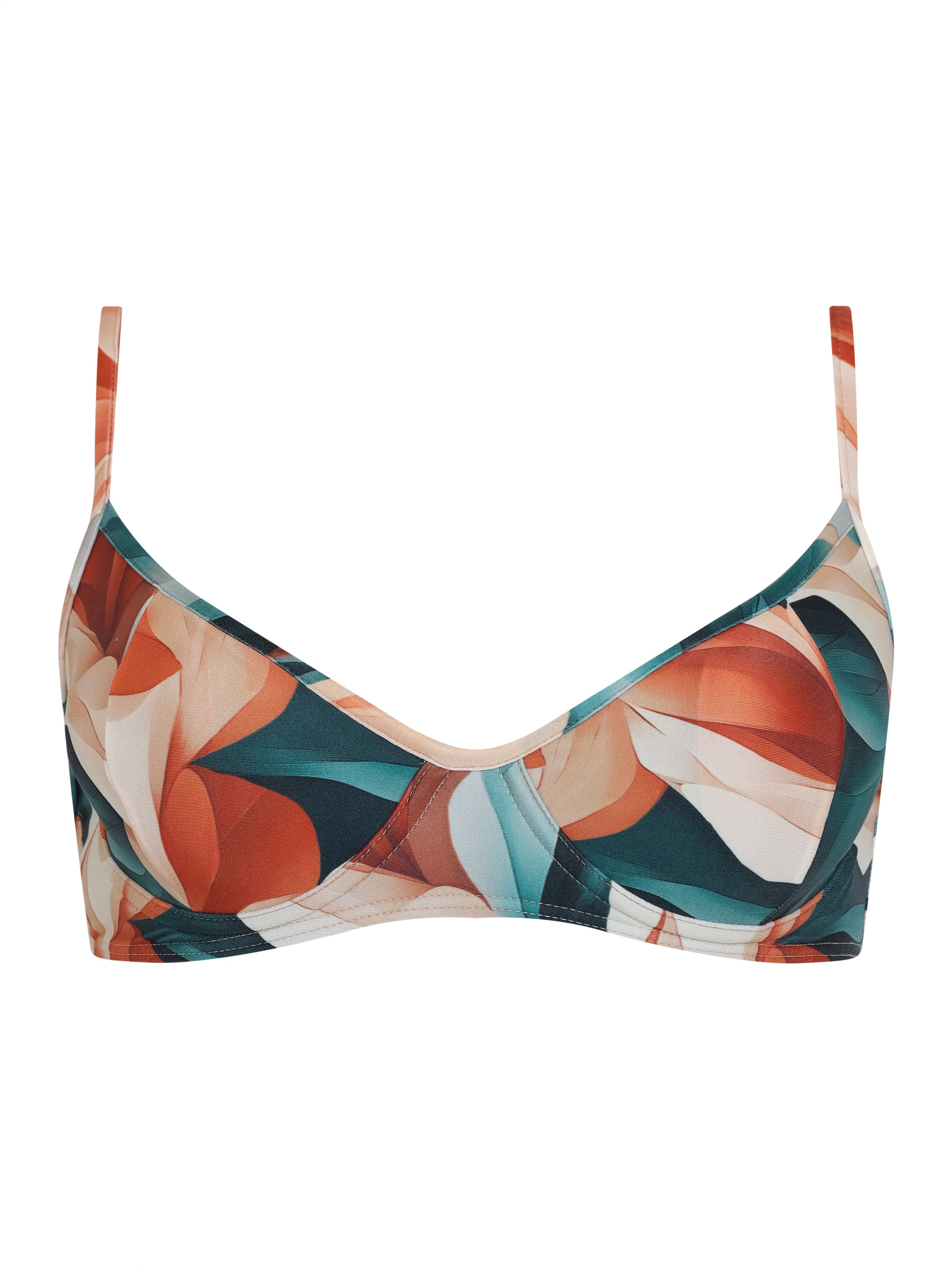 Fiji Foliage-Print Bikini Top