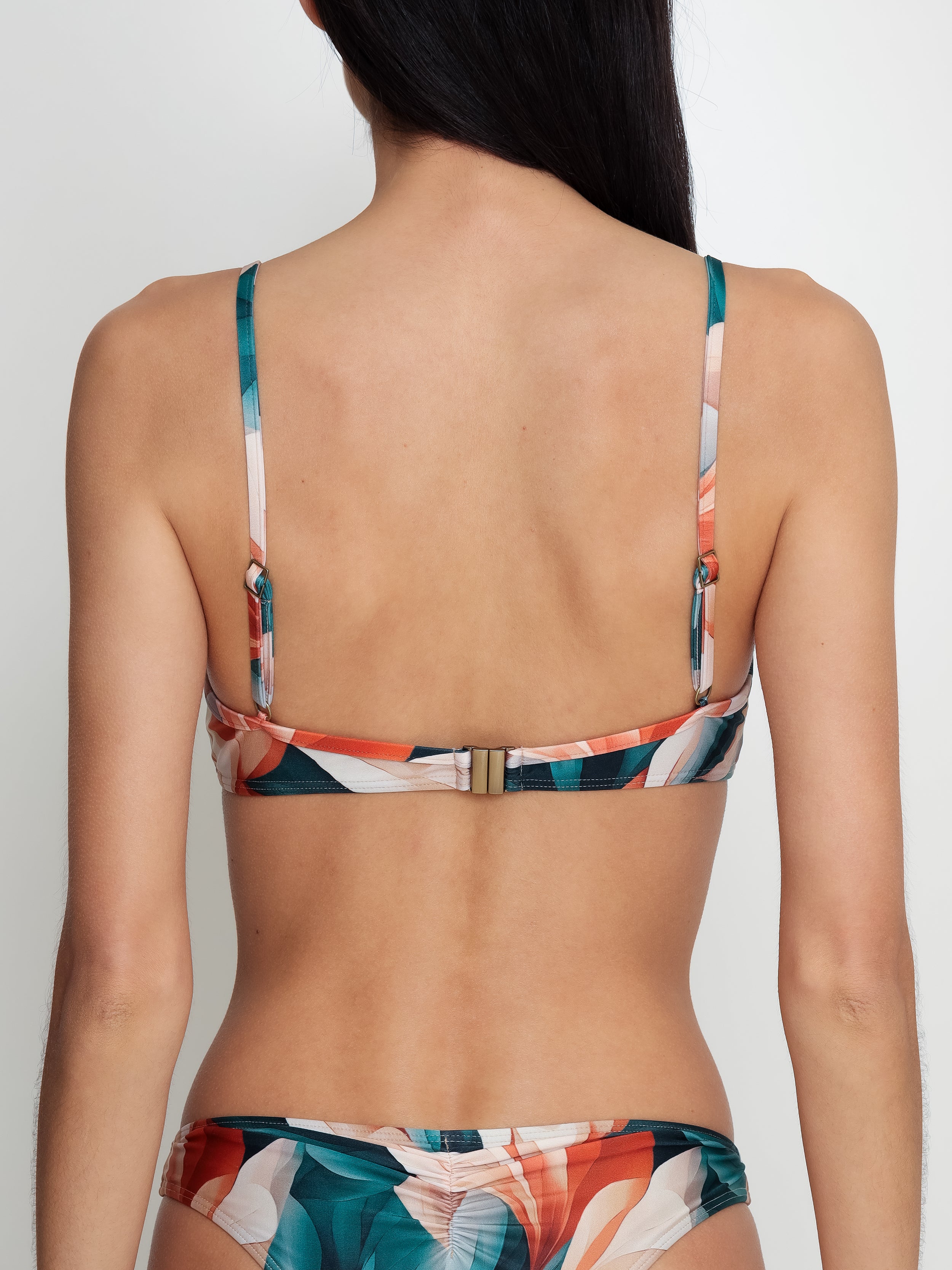 Fiji Foliage-Print Bikini Top