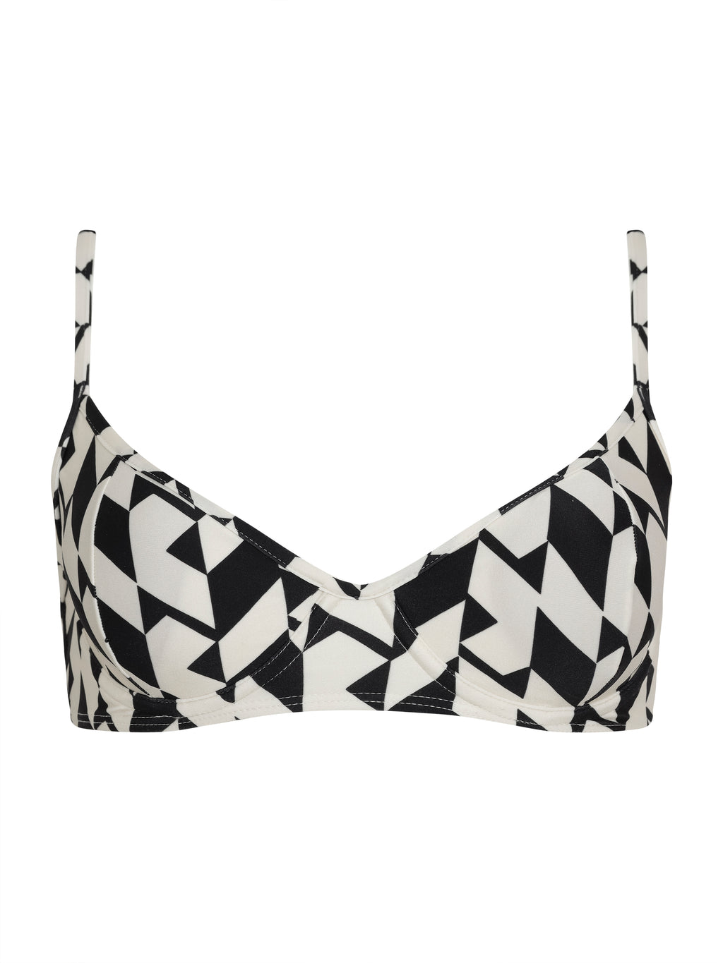Fiji Geometric-Print Underwire-Cup Top Zaya