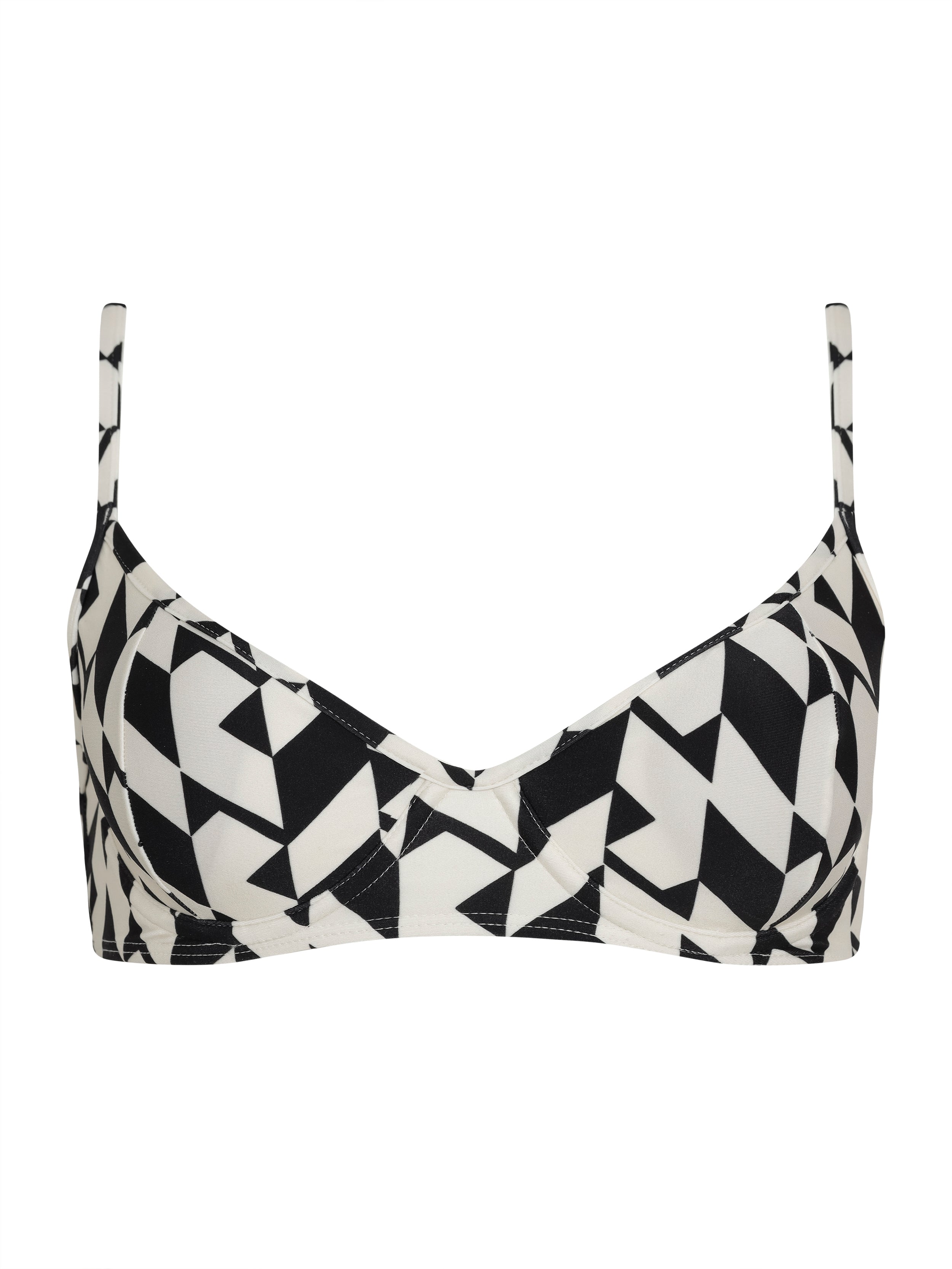 Fiji Geometric-Print Underwire-Cup Top Zaya