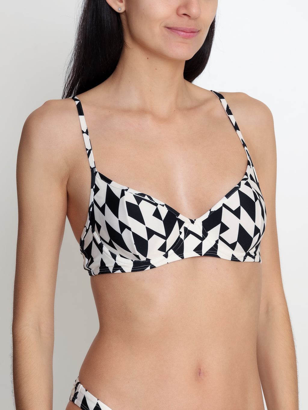 Fiji Geometric-Print Underwire-Cup Top Zaya