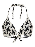 Iasmim Geometric-Print Tie Triangle Bikini Top