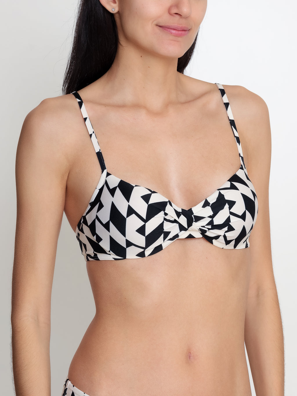 Cassis Geometric-Print Twisted Detail Bikini Top