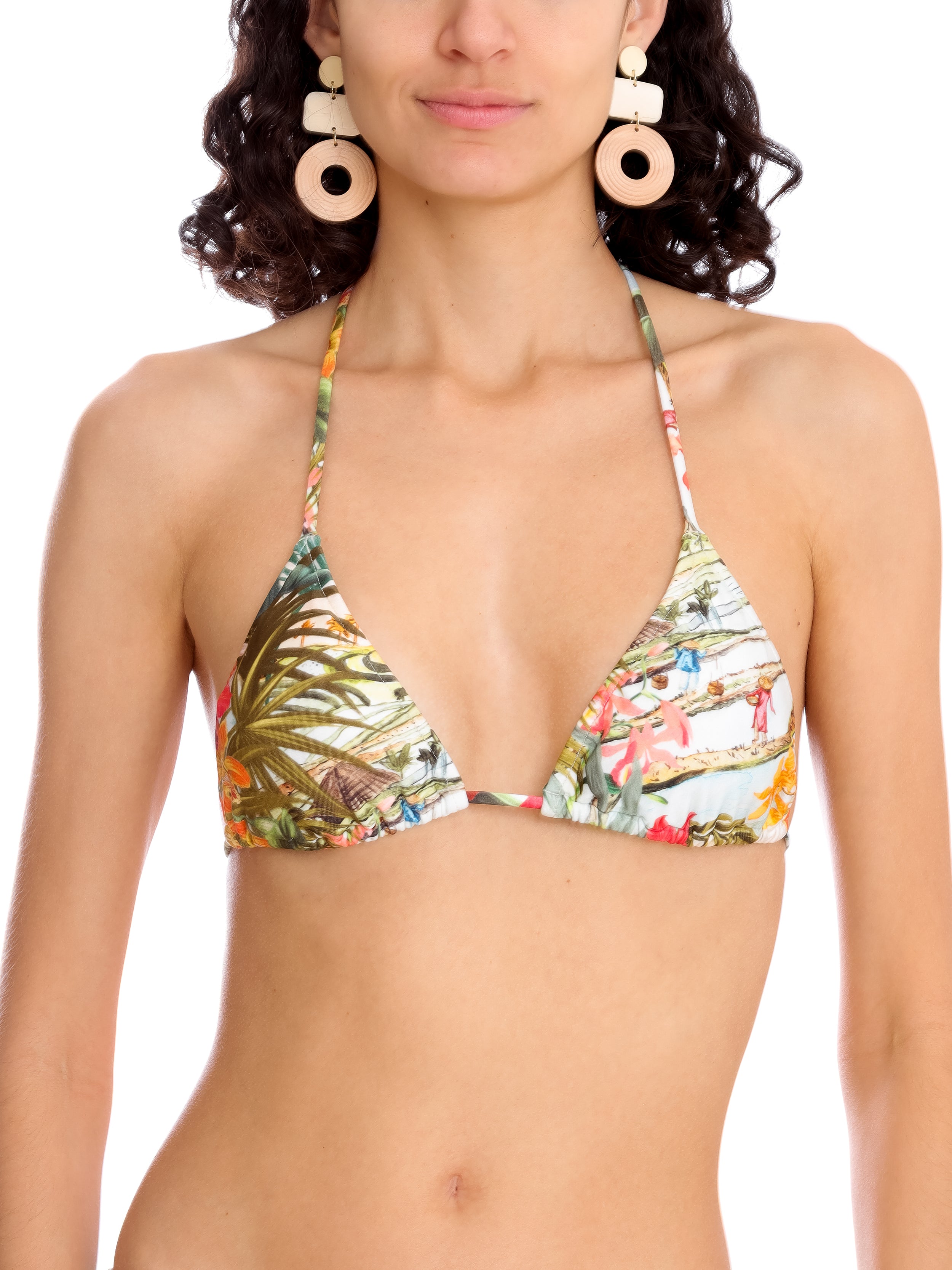 Hanna -Print Triangle Bikini Top
