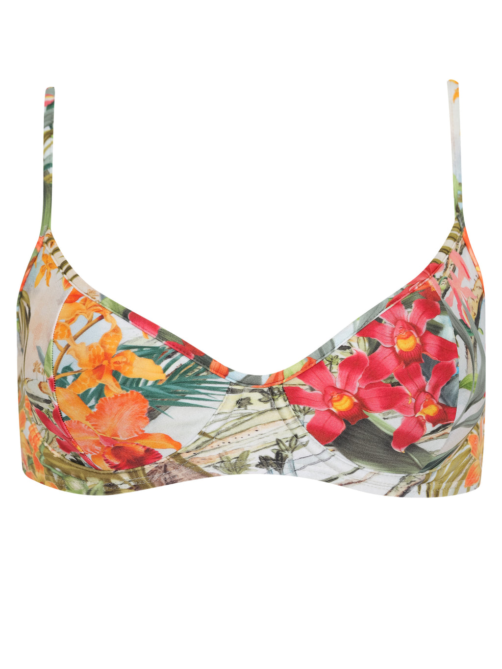 Fiji Foliage-Print Bikini Top Laos